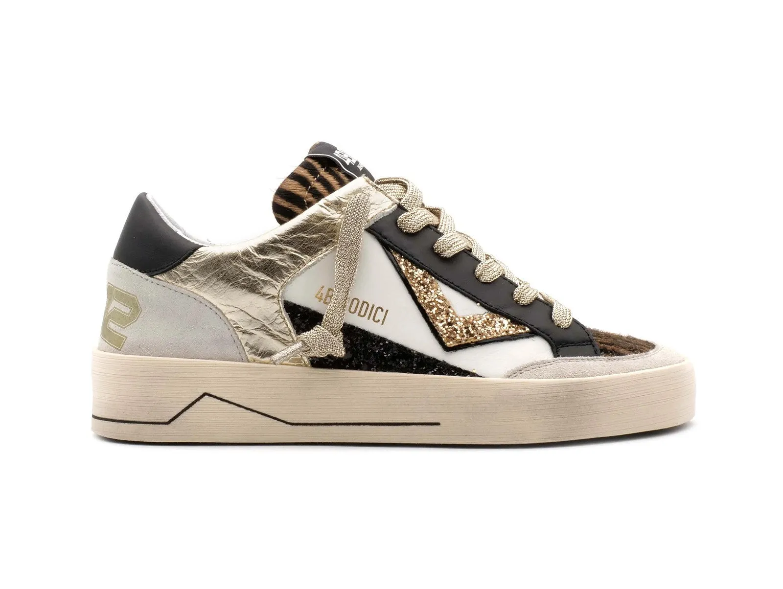 4B12 Kyle Sneakers Made in Italy Donna Animalier Tomaia Pelle