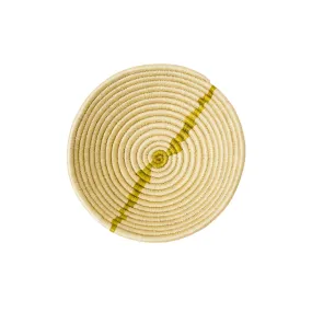 6" Small Striped Olive Round Basket by Kazi Goods - Wholesale