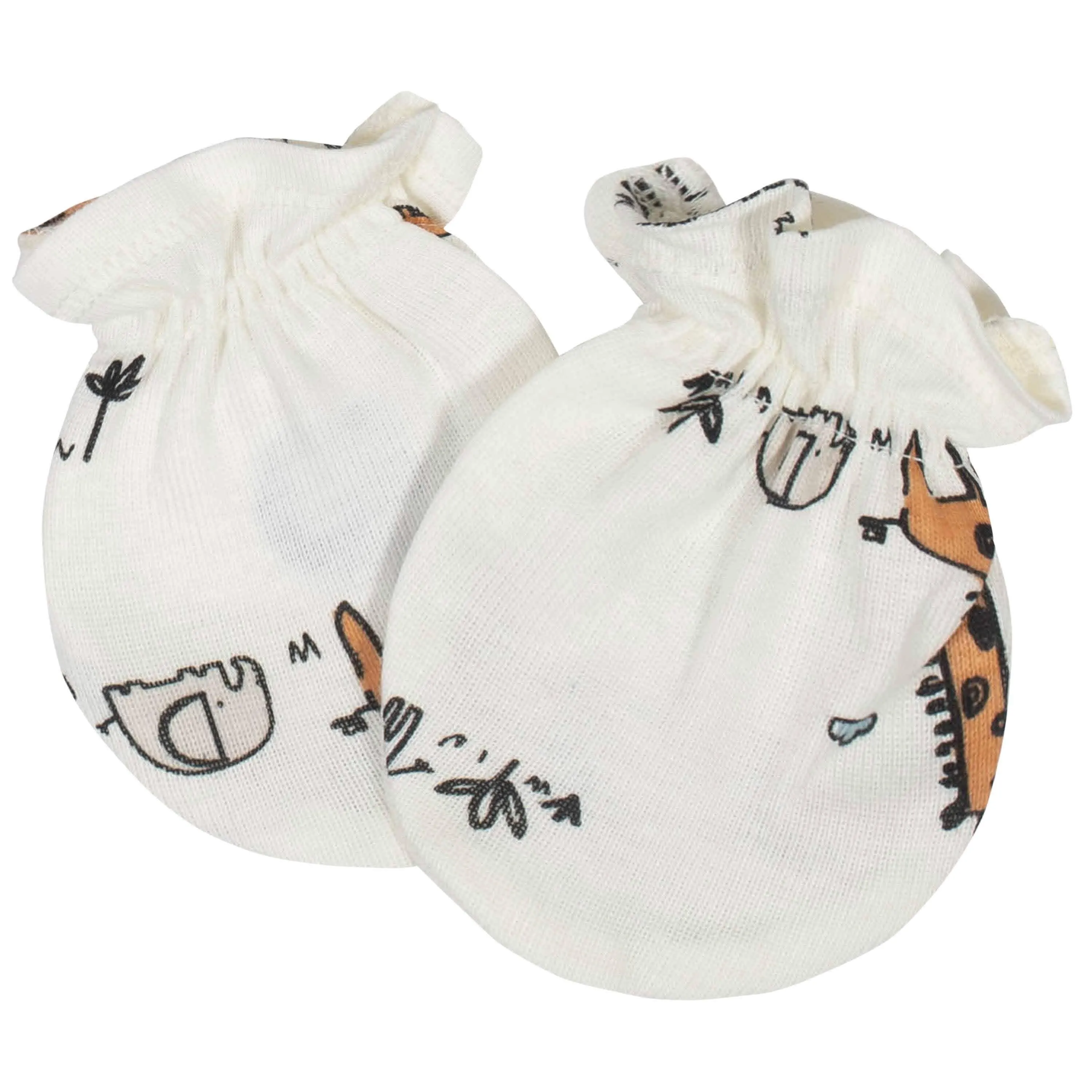 8-Piece Baby Boys Jungle Caps & Mittens Set