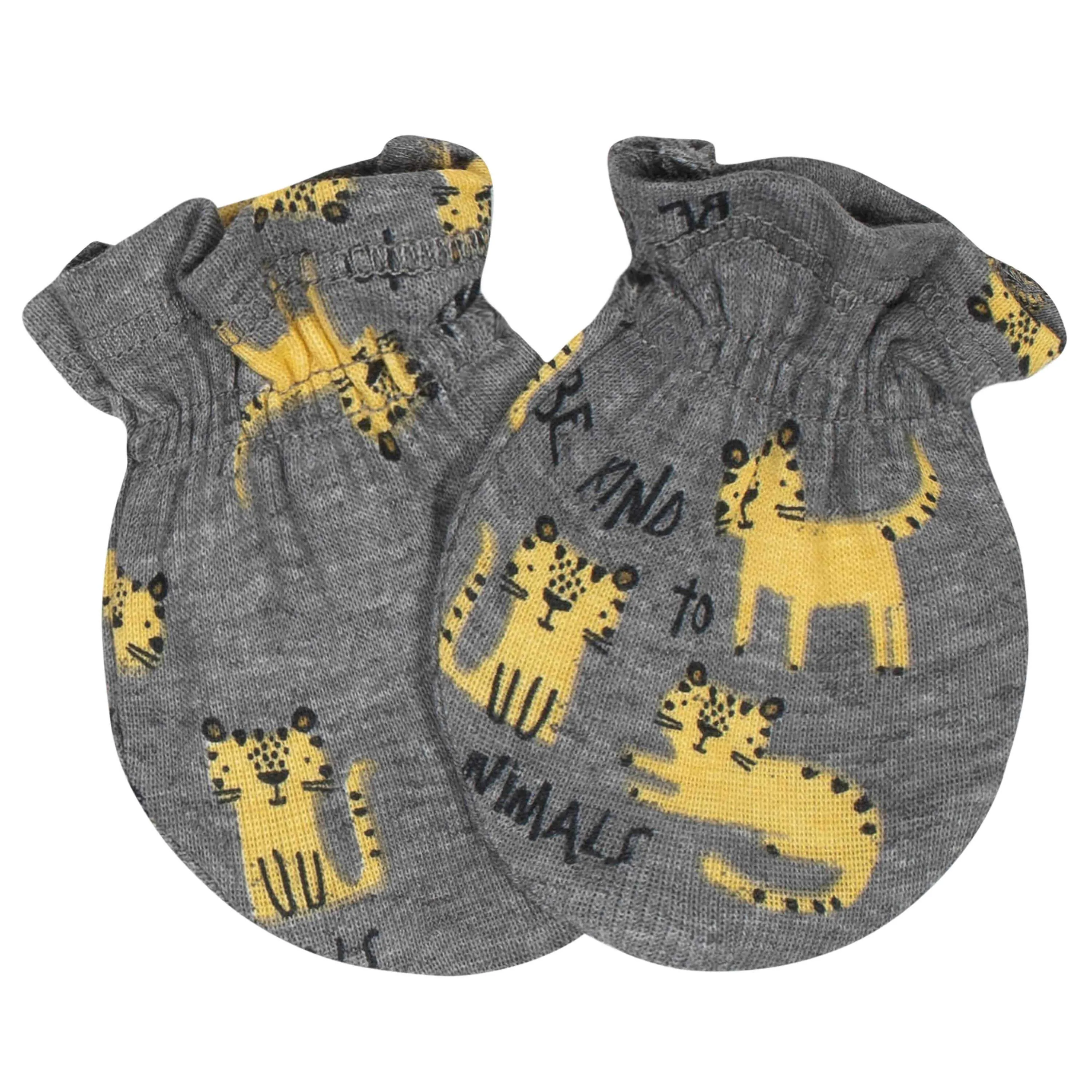 8-Piece Baby Boys Tiger Caps and Mittens Set