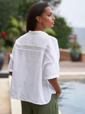 Ada Crochet Linen Camp Shirt