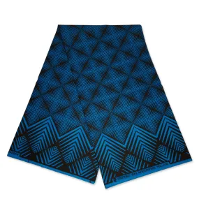 African print fabric - Blue Fade Effect - 100% cotton