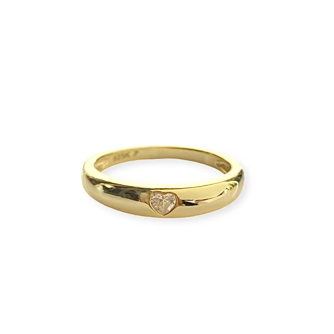 Amy Thick Heart Gold Ring