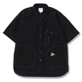 And Wander Womens C/N Rip S/S Shirt Black