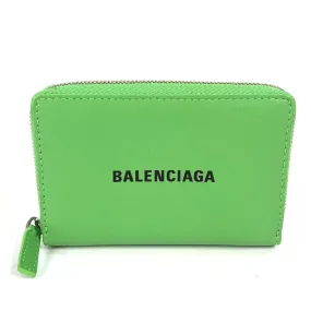 BALENCIAGA Coin case 616911 leather green Zip Around Every day unisex(Unisex) Used Authentic