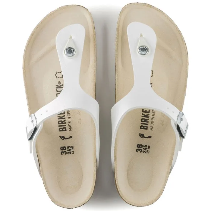 Birkenstock Gizeh Womens Birko Flor White Regular Width