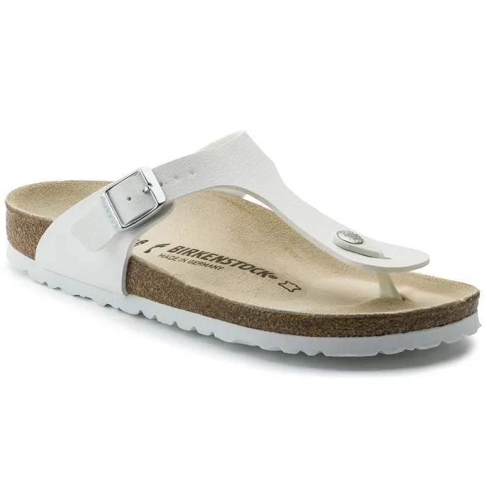 Birkenstock Gizeh Womens Birko Flor White Regular Width