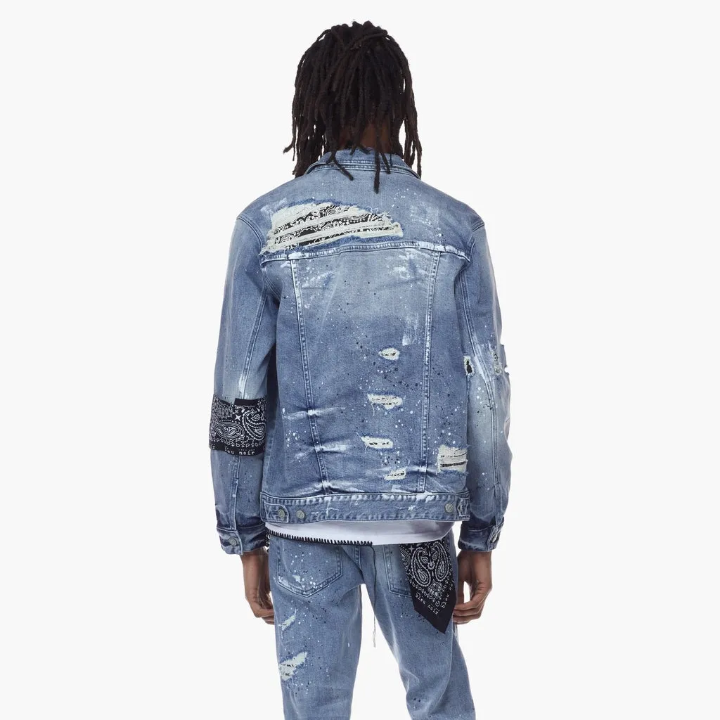 Bleunoir Bandana Jean Jacket - Cerulean Blue