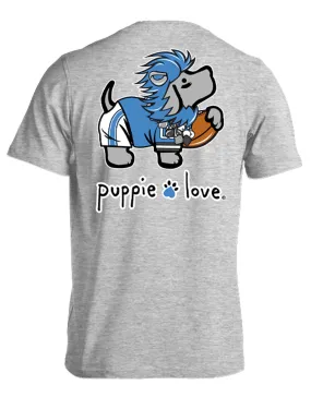 BLUE AND SILVER MASCOT PUP