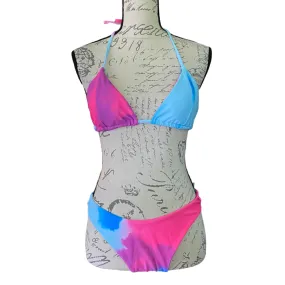 Blue Pink Fun Bikini Set NEW Size X-Large