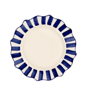 Blue Scalloped Dinner Plate