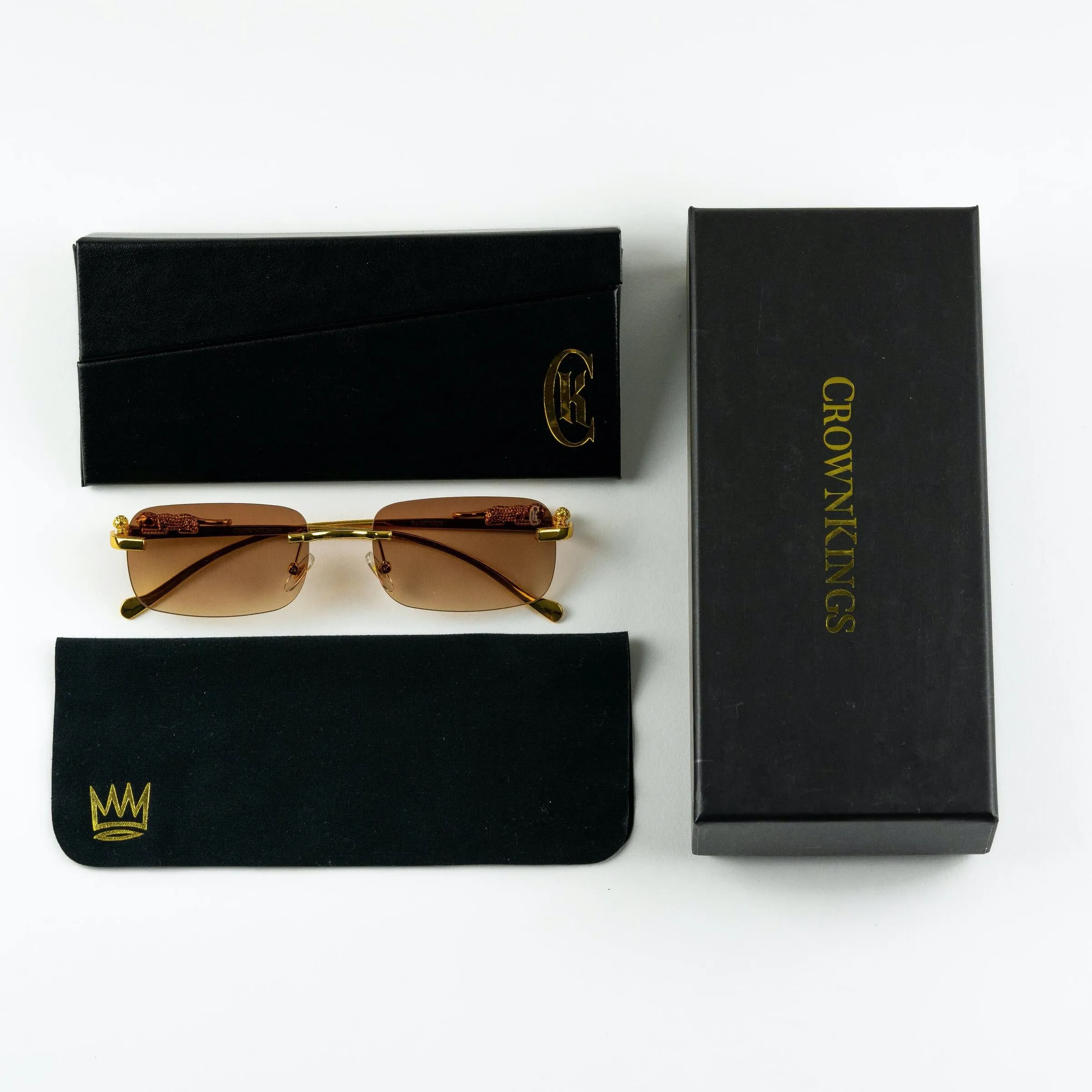 Crown Kings The Panther Sunglasses - Brown/Gold