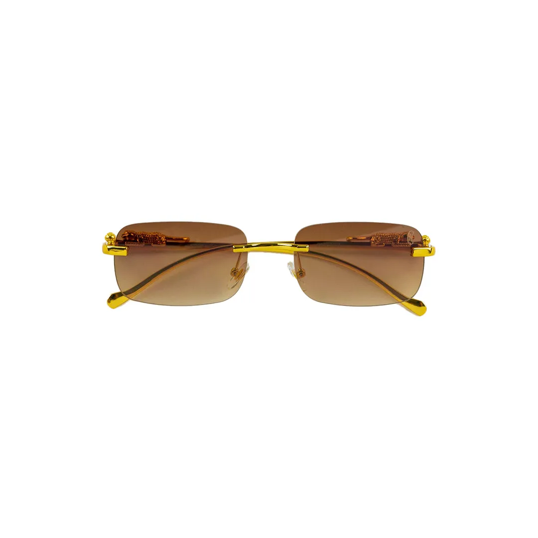 Crown Kings The Panther Sunglasses - Brown/Gold