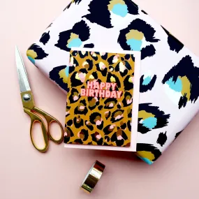 Eleanor Bowmer:  Happy Birthday Leopard Print Card