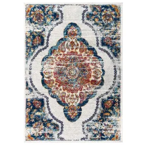 Entourage Malia Distressed Vintage Floral Persian Medallion Area Rug