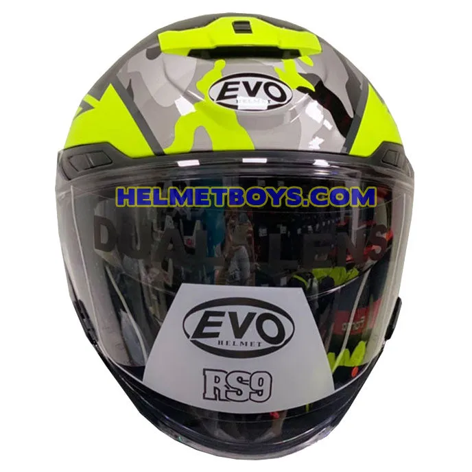 EVO RS9 Motorcycle Sunvisor Helmet Camo Fluo