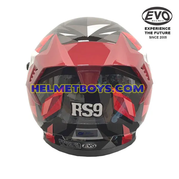 EVO RS9 Motorcycle Sunvisor Helmet RAINBOW RED