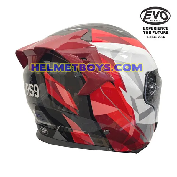 EVO RS9 Motorcycle Sunvisor Helmet RAINBOW RED