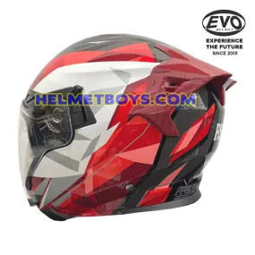 EVO RS9 Motorcycle Sunvisor Helmet RAINBOW RED