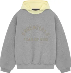 FEAR OF GOD Essentials nylon fleece hoodie dark heather/garden yellow (SS24)