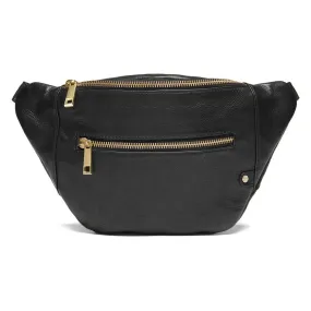 Feminine bumbag in soft leather / 12346 - Black (Nero)