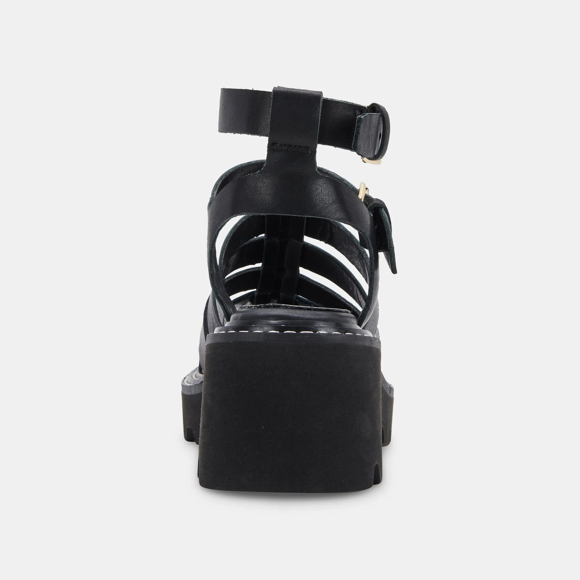 GALORE SANDALS BLACK LEATHER re:vita