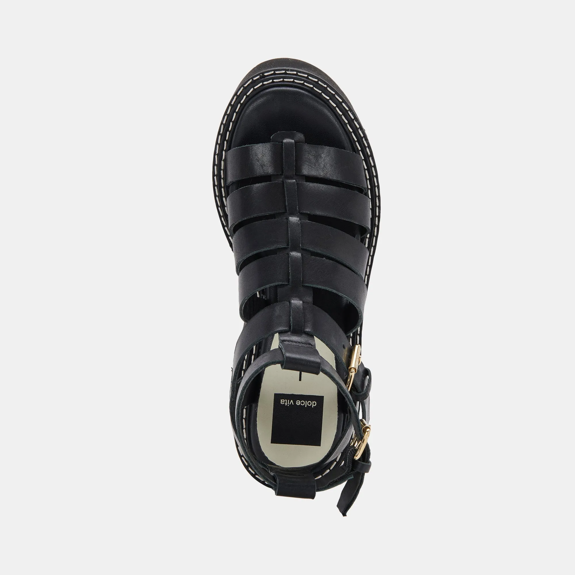 GALORE SANDALS BLACK LEATHER re:vita