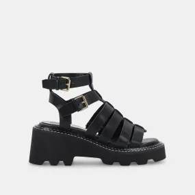 GALORE SANDALS BLACK LEATHER re:vita