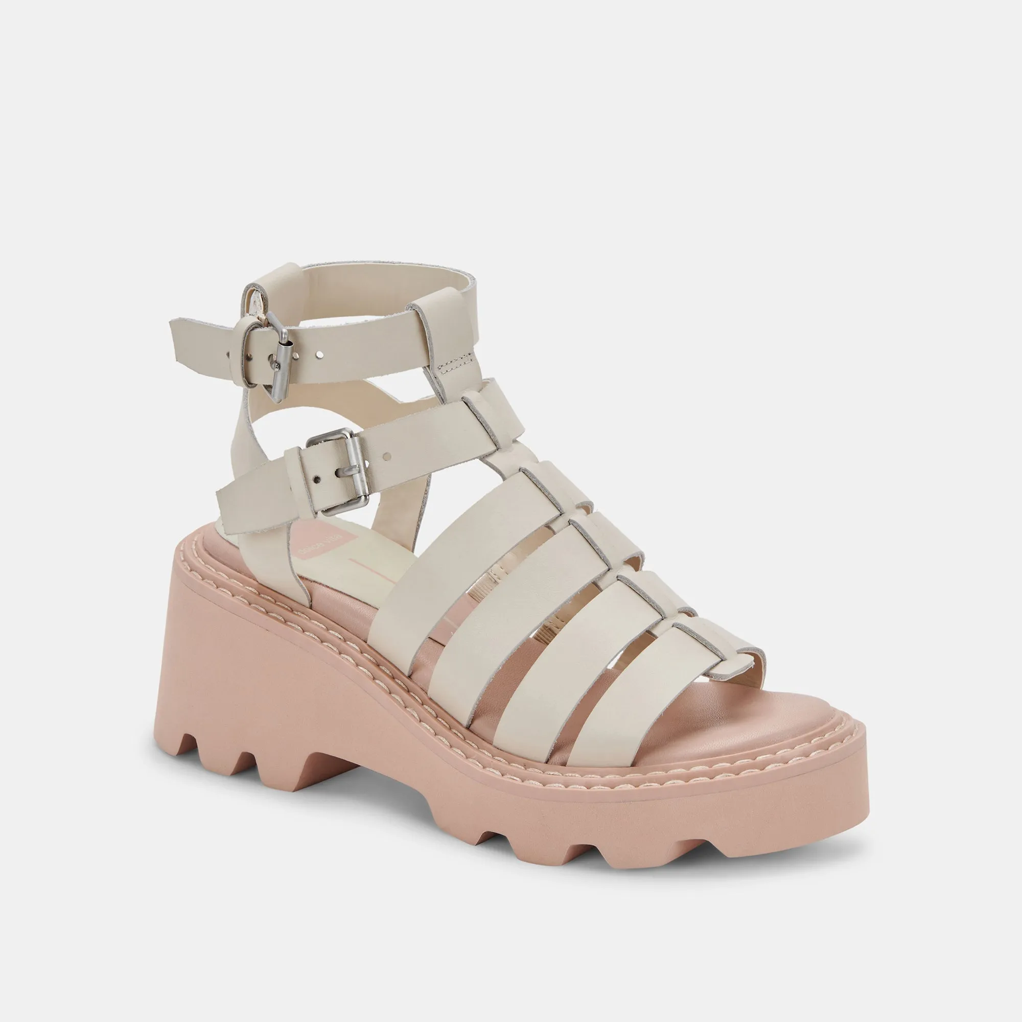 GALORE SANDALS IN IVORY LEATHER - re:vita