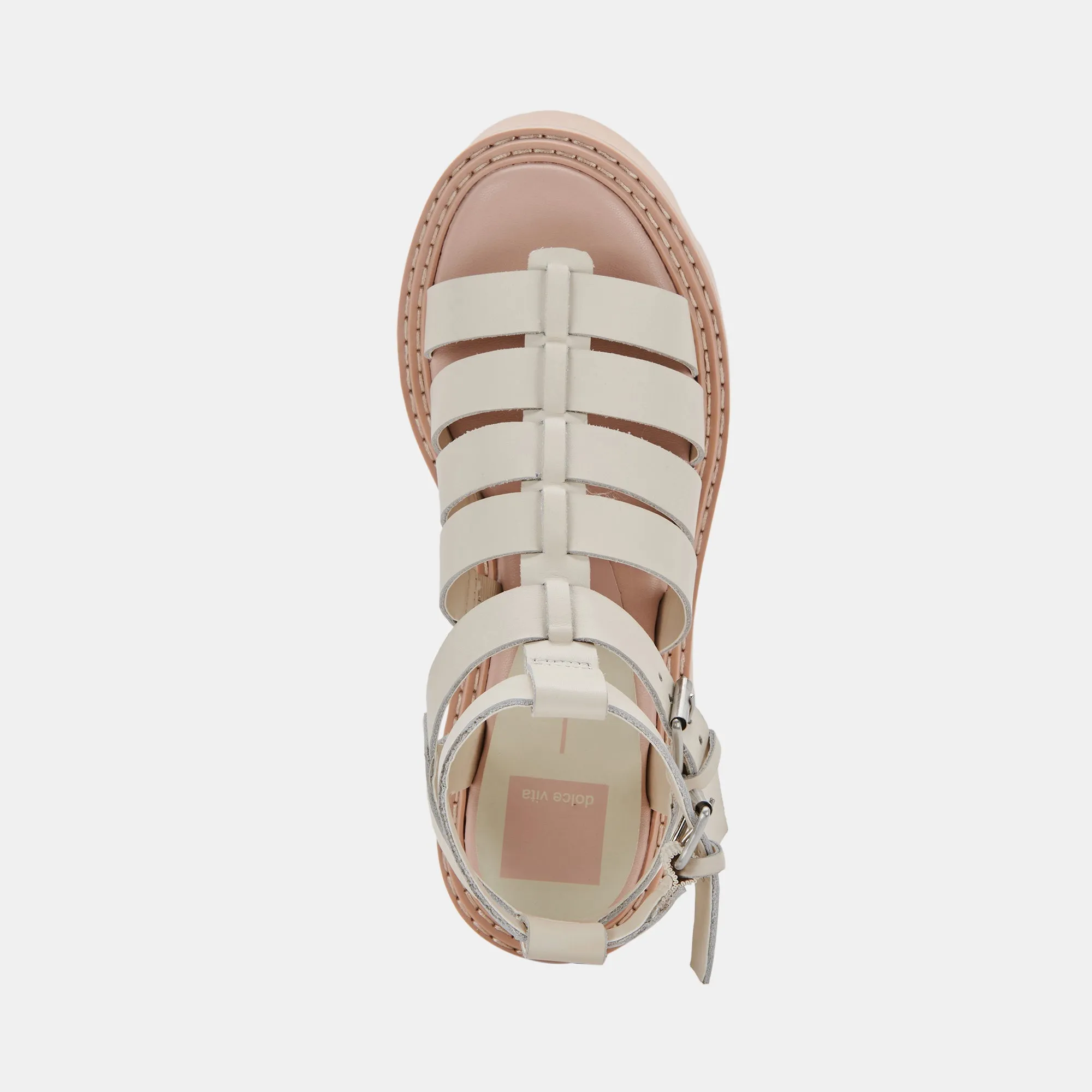 GALORE SANDALS IN IVORY LEATHER - re:vita