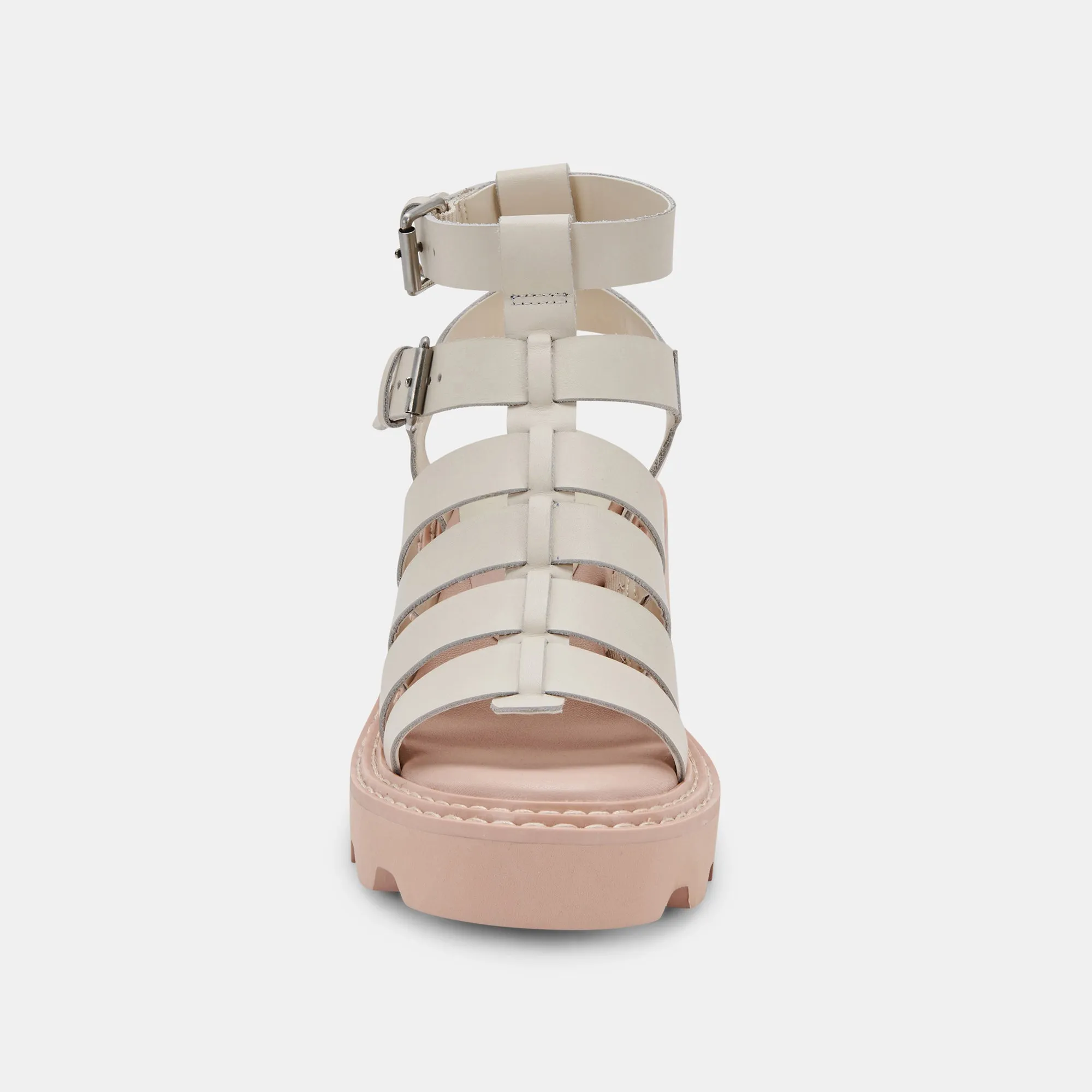 GALORE SANDALS IN IVORY LEATHER - re:vita