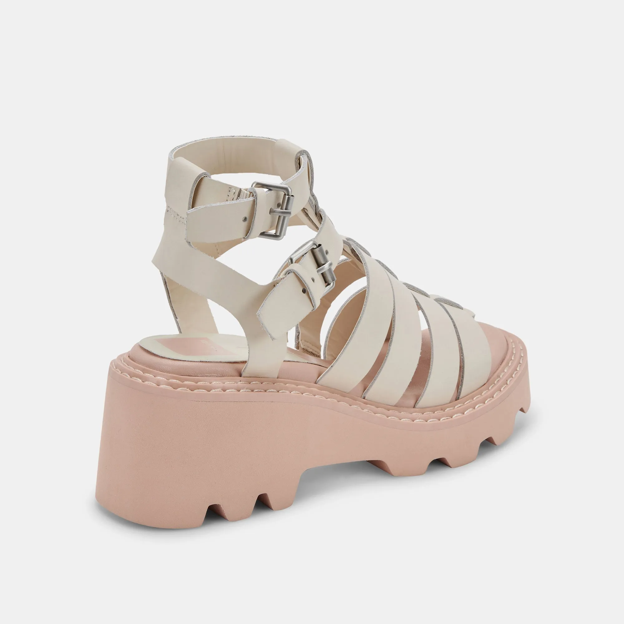 GALORE SANDALS IN IVORY LEATHER - re:vita