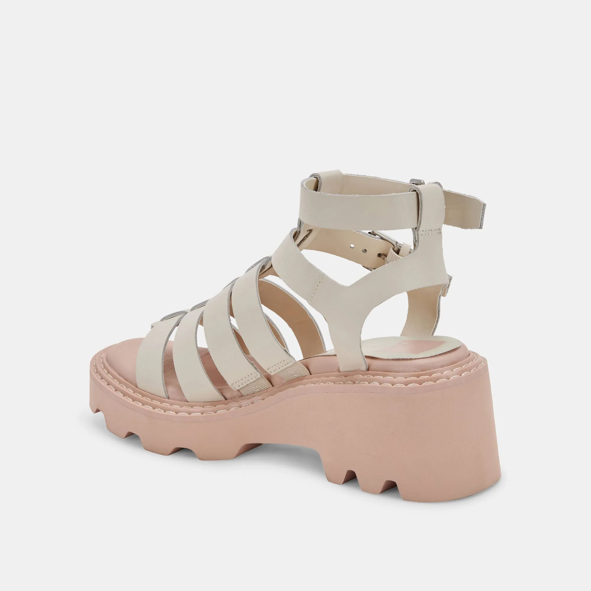 GALORE SANDALS IN IVORY LEATHER - re:vita