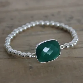 Green Garnet Silver Bracelet