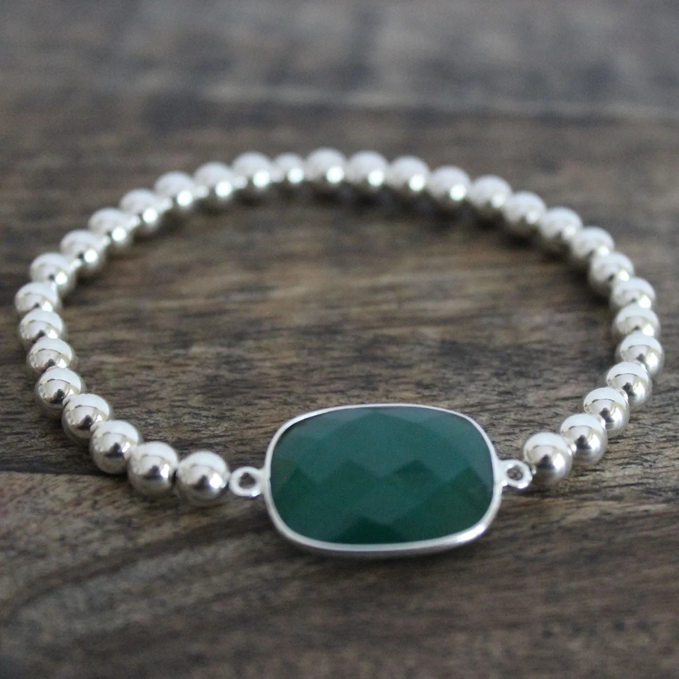 Green Garnet Silver Bracelet