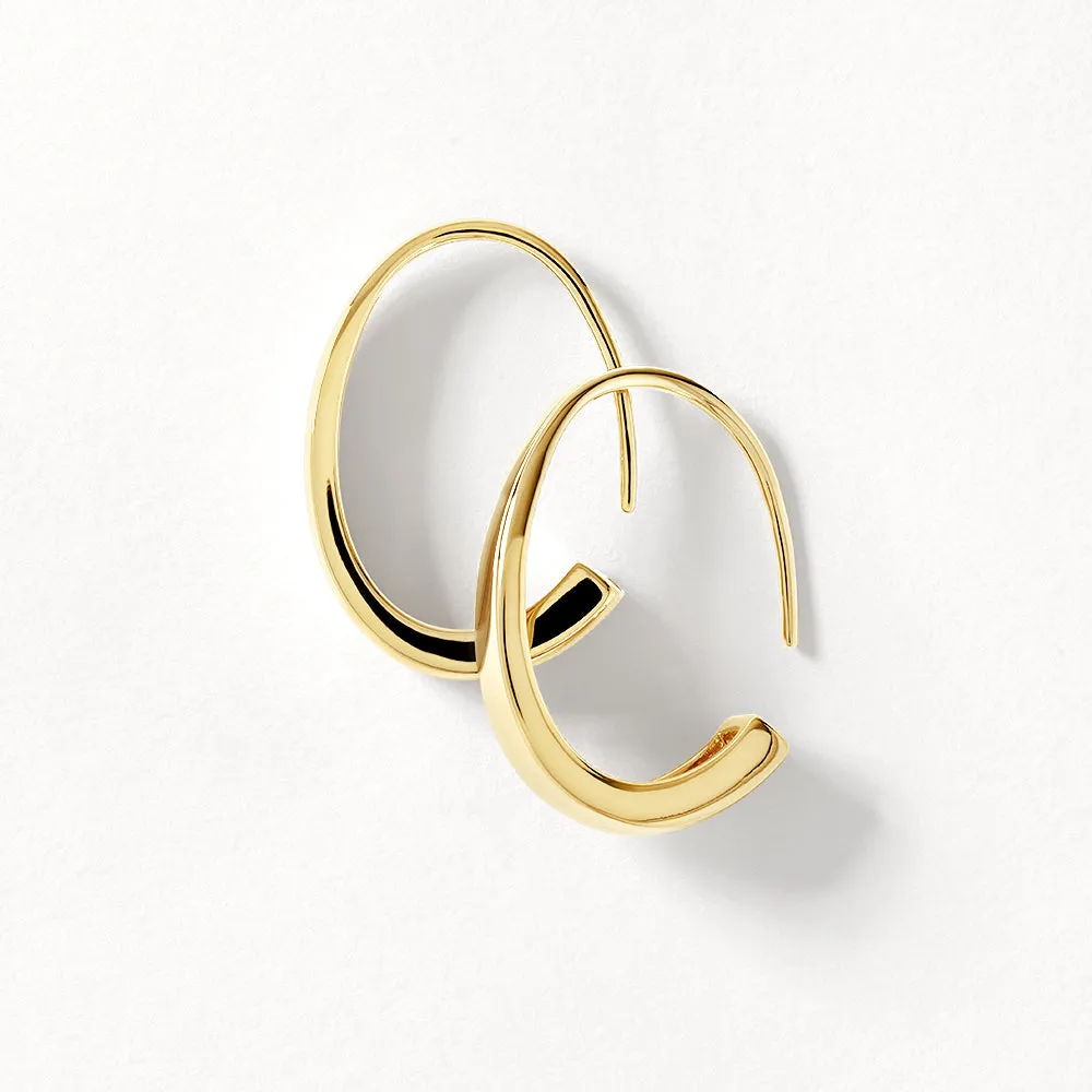 Hook Hoop Earrings in Gold