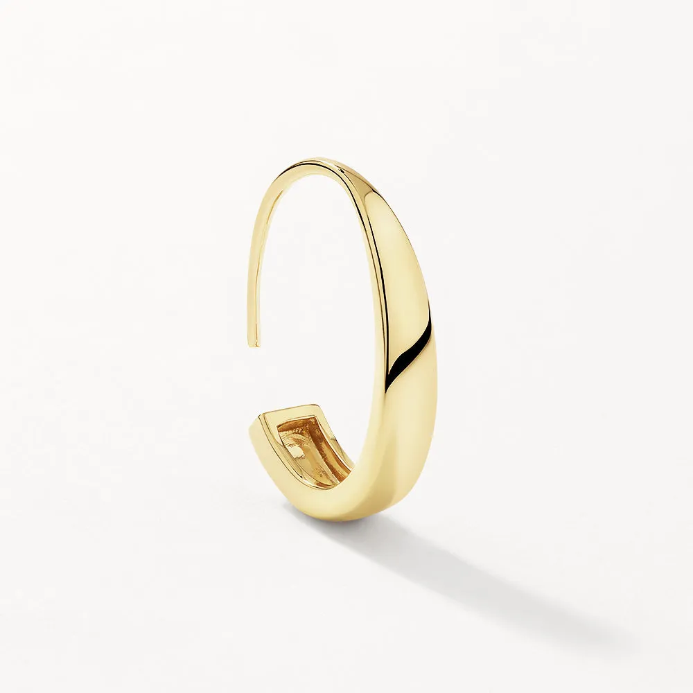 Hook Hoop Earrings in Gold