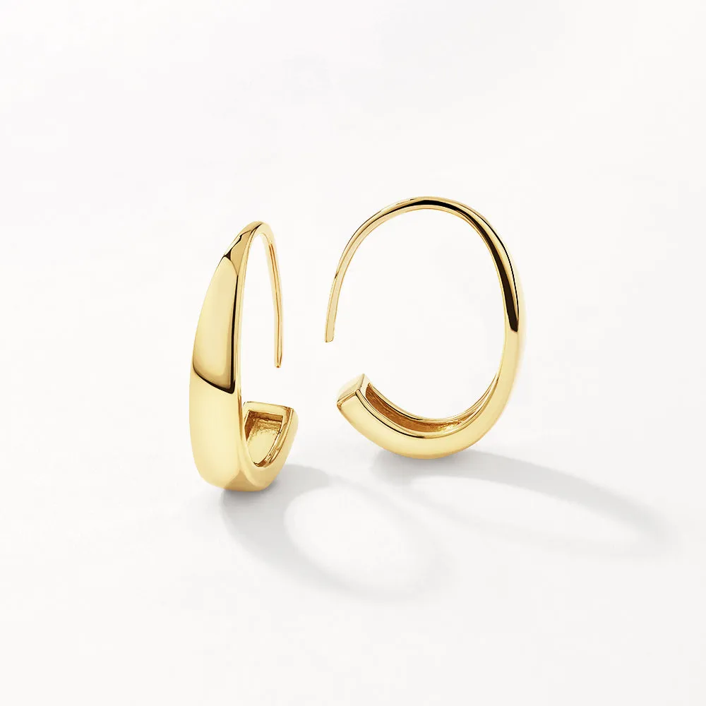 Hook Hoop Earrings in Gold