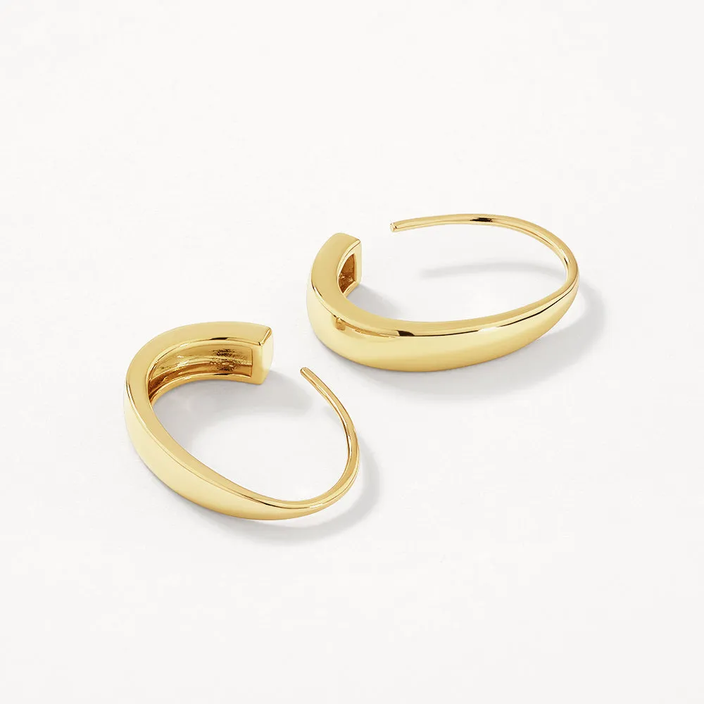 Hook Hoop Earrings in Gold