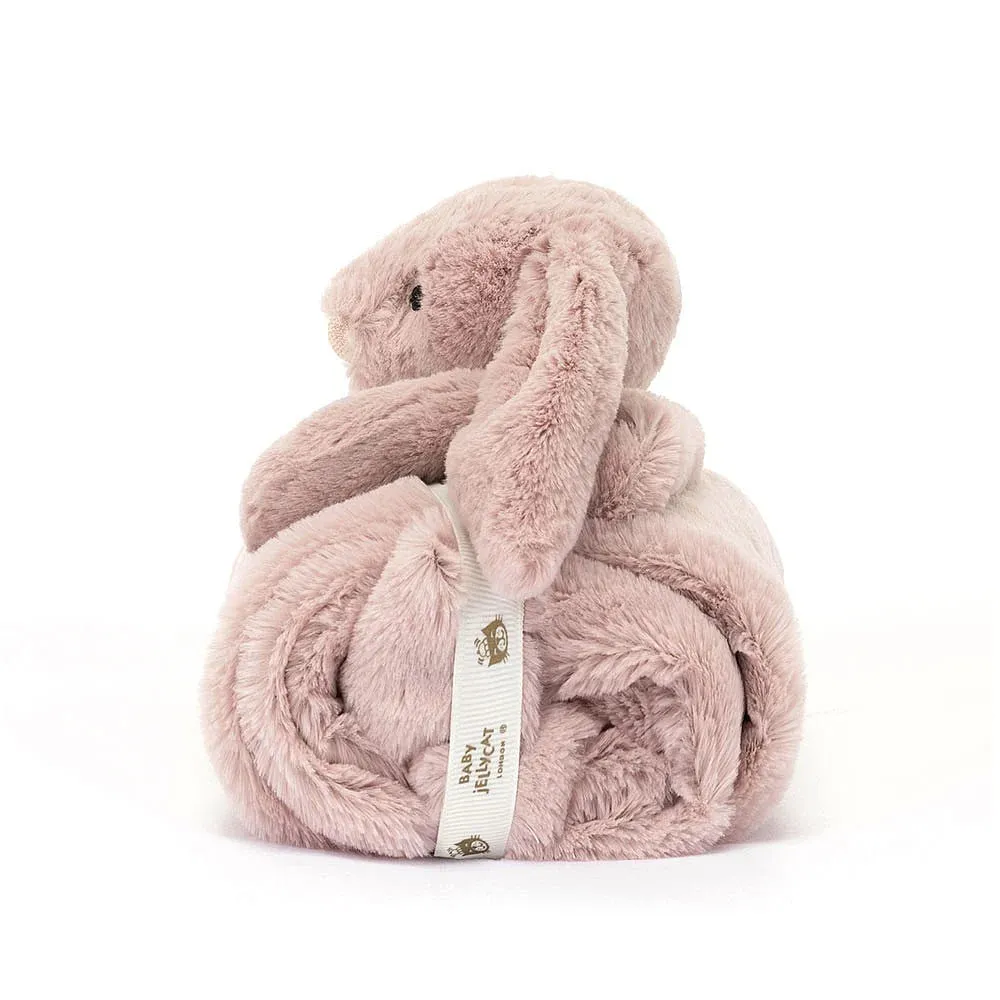 Jellycat Bashful Luxe Bunny Rosa Blankie (NEW & RECYCLED FIBERS)