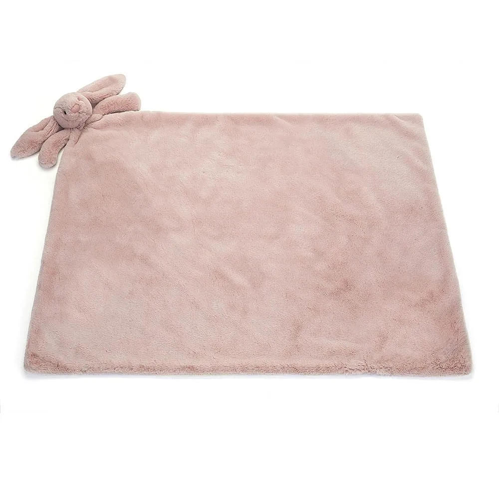 Jellycat Bashful Luxe Bunny Rosa Blankie (NEW & RECYCLED FIBERS)