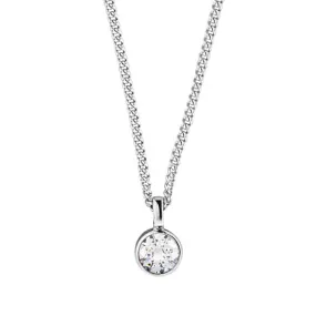 JEMMA SHINY SILVER CRYSTAL NECKLACE