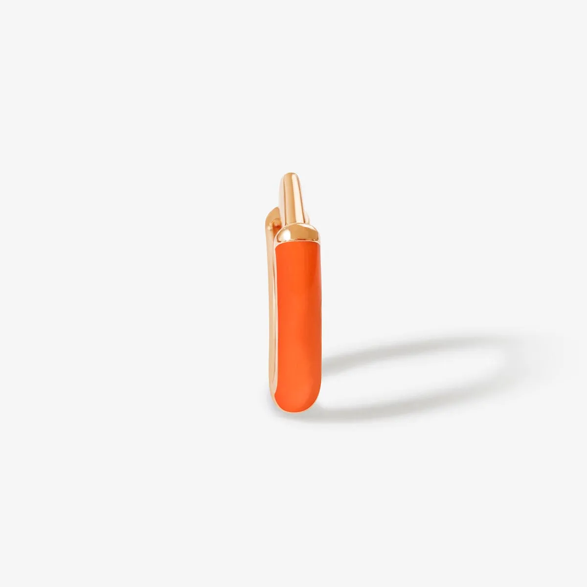 Joyner neon orange enamel baby huggie