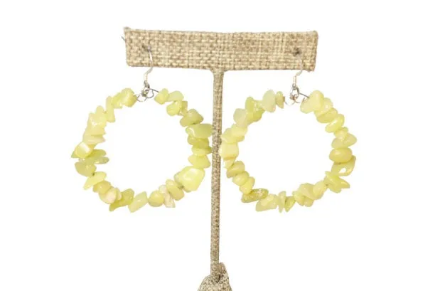 Large Gemstone Hoop Earrings