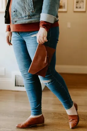 Leather Tassel Wristlet