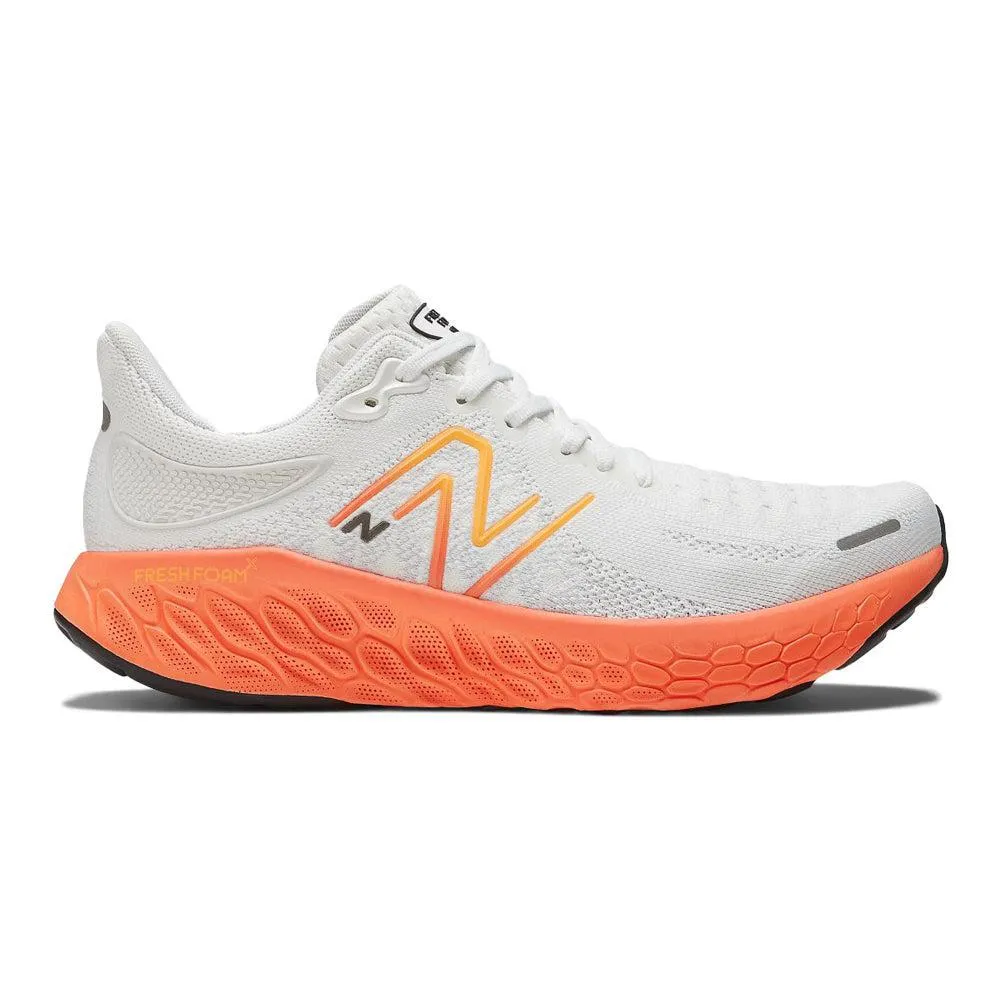 Men's New Balance Fresh Foam X 1080v12, White/Neon Dragonfly, 11.5 D Medium