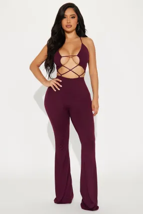 Out Of Sight Jumpsuit - Wine