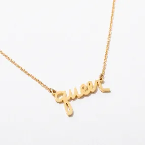 Queer Script Necklace