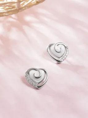 Rubans 925 Silver Sterling Silver Heart Stud Earrings