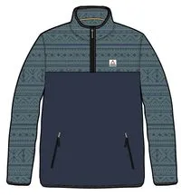 Set Off Recycled Polar 1/4 Zip Fleece - Nordic Geo Deep Ocean